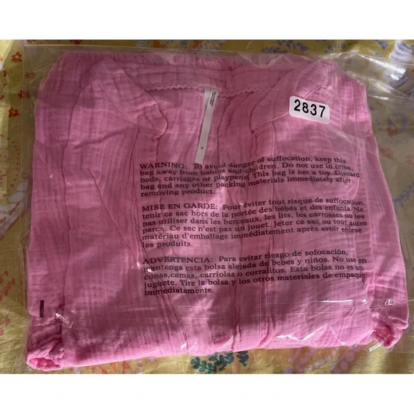 Anthropologie Kallie Flowy Tunic Dress Pink Beach Cover-Up NWOT Sz S - Picture 9 of 9